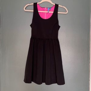 Little Black Dress A Line with Pink Zipper